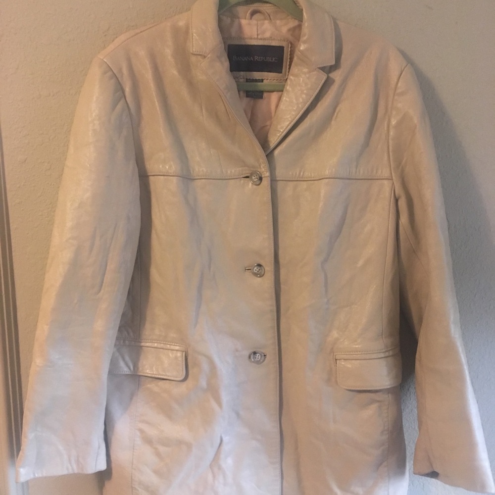 BANANA REPUBLIC Leather Tan Vintage Blazer